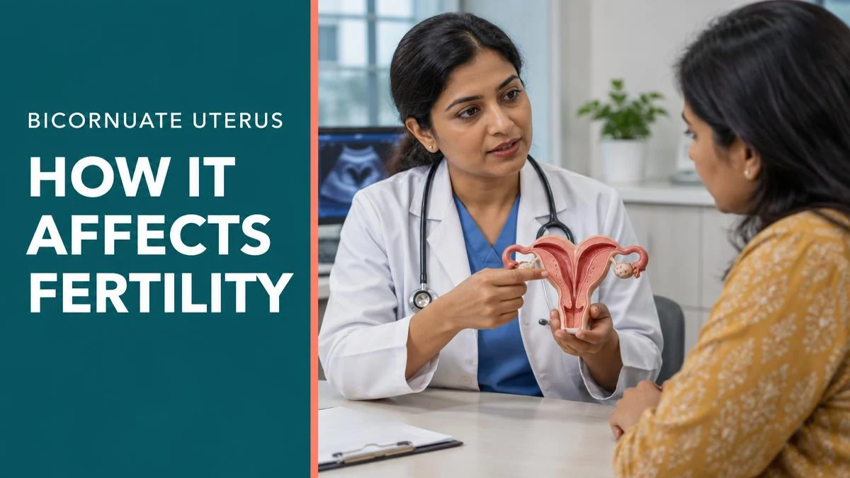 Comparison illustration between normal and heart-shaped uterus.