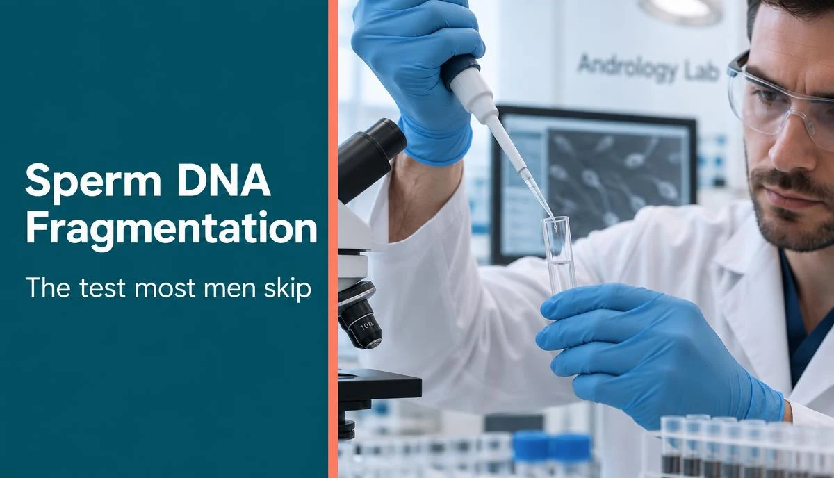An embryologist evaluating sperm DNA fragmentation on a laboratory screen.